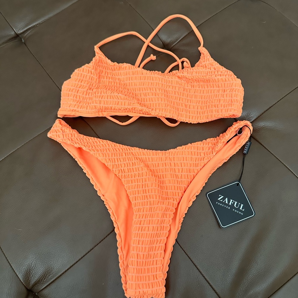 Zaful Vibrant Orange Bikini Set